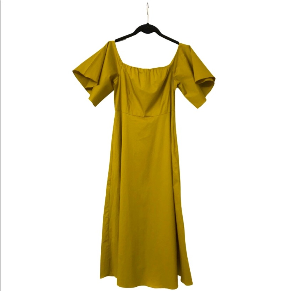 Zara Fit & Flare Mustard Dress